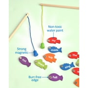 Coogam Wooden Magnetic Fishing Sight Words Game Learning Dolch Word Flashcards Montessori Educational Toy for Preschool 3 4 5 Year Old Kids