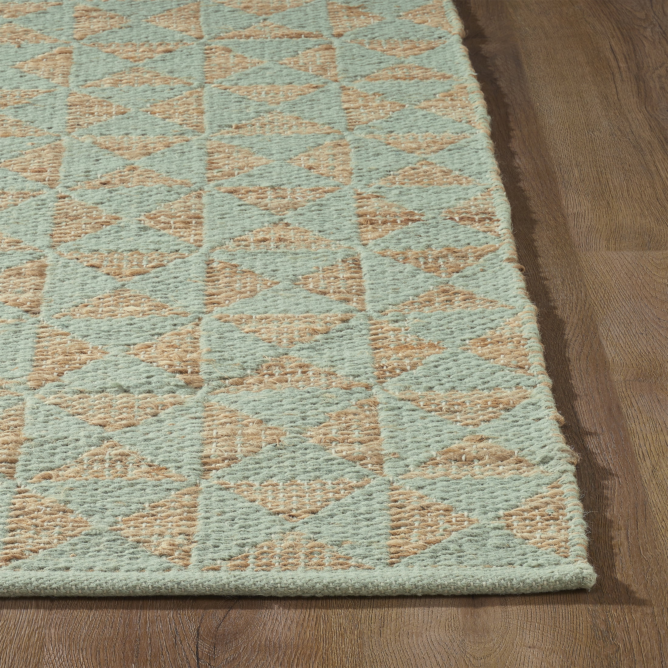 Beautiful Sage Green Jute Geometric Indoor Area Rug by Drew Barrymore, 8' x 10'