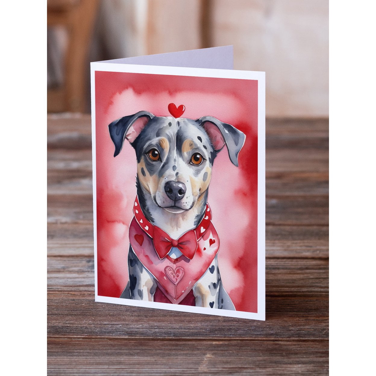 Catahoula My Valentine Greeting Cards Pack of 8 7 in x 5 in