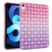 ELEHOLD Glitter Case for iPad 10th Generation (2022) Slim Thin Clear Full Body Protective Anti-Scratch Shockproof Gradient Glossy Back Case for iPad 10th Gen 10.9 inch - Purple Red