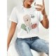 thumbnail image 1 of Women's Casual Floral Print Short Sleeve T-Shirt - Polyester Blend (95% Polyester, 5% Spandex), Crew Neck, Regular Length, Knit Fabric, All Season Wear Tee For Adult, Men, Women, Teen, Teenager, Adol, 1 of 6