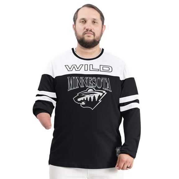 Men's G-III Sports by Carl Banks Black Minnesota Wild Adaptive Wear Outlast Durene Long-Sleeve T-Shirt