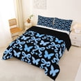 thumbnail image 2 of Erosebridal Black Blue Full Size Comforter Sets for Girls, Butterfly Bow-Tie Bedding Sets, Black Reversible, 1 Comforter and 2 Pillowcases, 2 of 6