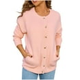 thumbnail image 3 of Awdenio Women's Cardigans Button Down Cardigan Sweaters Lightweight Long Sleeve Crew Neck Summer Knit Open Front Tops, 3 of 6