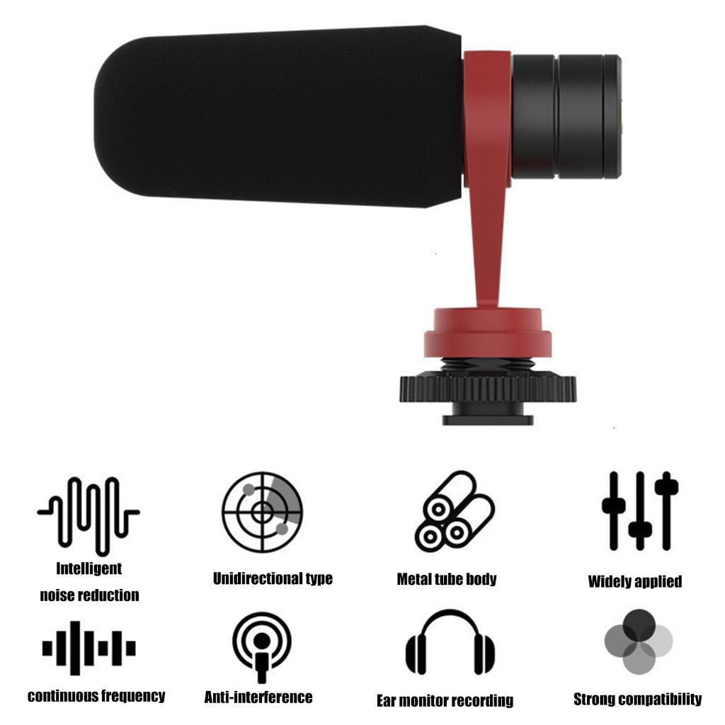 Microphone Video Podcast Condenser Interviewing Microphone with 3.5mm Port For Smartphone Camera Streaming Broadcast
