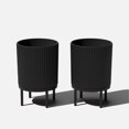 thumbnail image 1 of Veradek Mason Series Raised Demi 16" Planter with Stand - 2 Pack Black/Black, 1 of 10