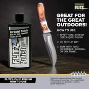 Flitz Liquid Metal Polish, Brass & Aluminum Cleaner for Chrome, 3.4 oz - Removes Oxidation, Stains, Rust