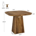 thumbnail image 4 of Finmind Square Dining Table for 2-4, 31.5" Farmhouse Small Kitchen Table with Heavy-Duty Pedestal Base for Dining Room, Rustic Brown, 4 of 7