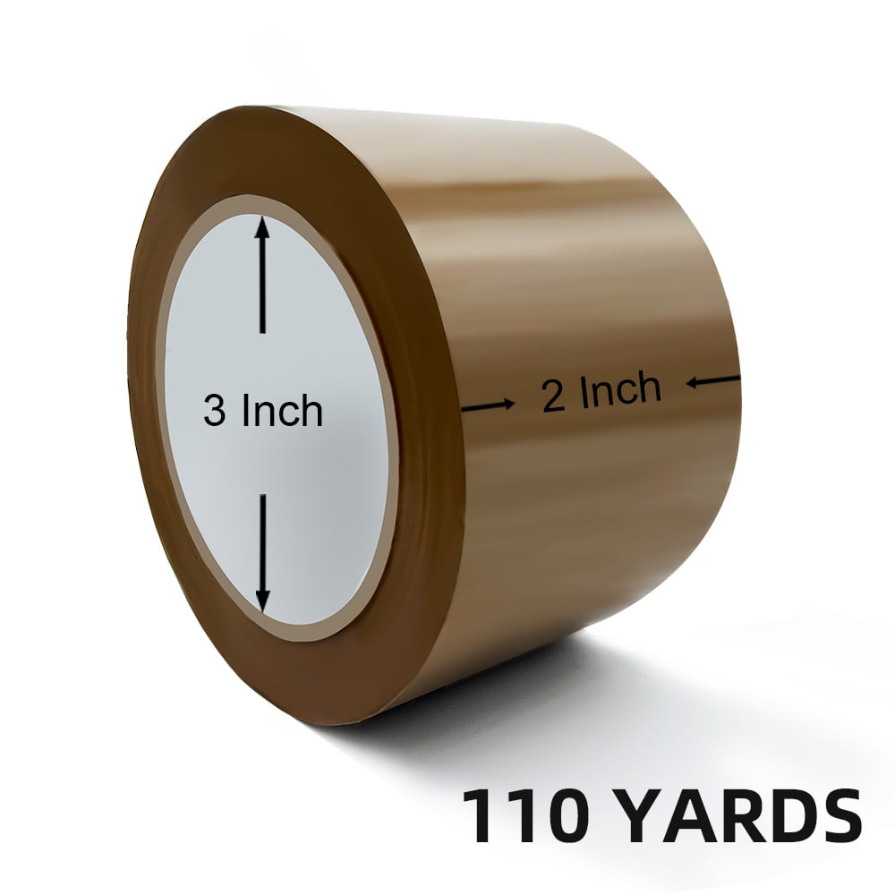 Coolpkg 6 Rolls 3 Inch x 110 Yards, 330ft, Brown Carton Tape, Sealing Packing Tape for Shipping, Moving, Storage