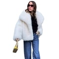 thumbnail image 3 of Women's Autumn and Winter New Fashionable Warm Faux Fur Jacket Elegant Socialite Long-Sleeve Short Lapel Coat, 3 of 9