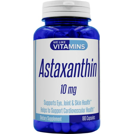 Astaxanthin 10mg - 180 Capsules - Best Value Max Strength Astaxanthin Supplement 6 Month