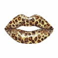 thumbnail image 2 of Mudket Framed Gold Leopard Print Lips Canvas Wall Art, Trendy Fashion Wall Decor for Women Bedroom, Funny Leopard Wall Art, Ready to Hang - 12"L x 8"W, 2 of 10