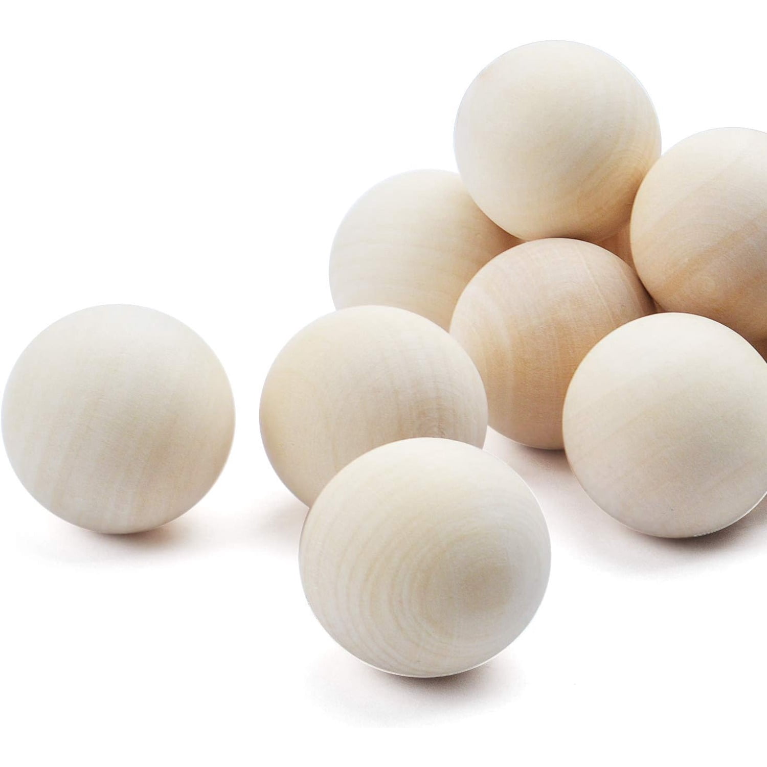 50 Unfinished Wooden Balls For Crafts - 1.5 Inch Round Wood Spheres, Natural Dutch Wood, DIY Decor