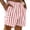 Pink, variant on Migroa Mens Mid Waist Stripe Shorts Formal Casual Breathable Summer Bottoms Lightweight Holiday Beach Shorts with Pockets Blue L