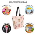 thumbnail image 7 of FORMRS Womens Canvas Tote Bag with Zipper Inner Pocket Shoulder Handbag, Hand Drawn Cups, 7 of 7