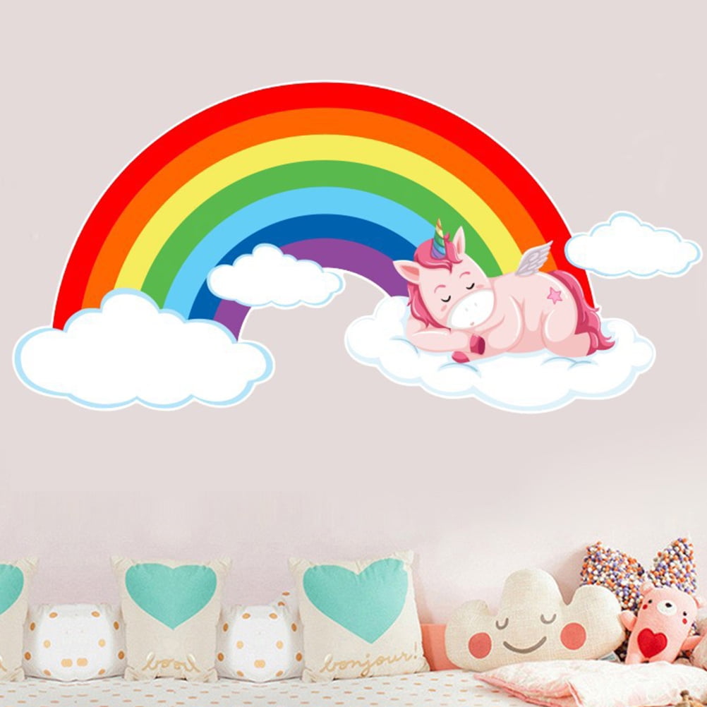 Rainbow Unicorn Wall Stickers Creative Wallpaper Unique Wall Decal