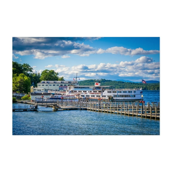 Docked at Weirs Beach - New Hampshire Photography Unframed Wall Art Print 5 x 7 inches