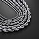 thumbnail image 5 of Collar de cadena de cuerda de 2 mm a 7 mm, acero inoxidable, resistente al agua, joyería para hombres y mujeres, regalo, color dorado y plateado, tamaño 50 cm, 5 of 5