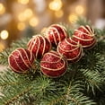 thumbnail image 4 of Kokovifyves 6Pcs 1.77" Red Glitter Christmas Ball Ornaments Set for Xmas Tree Decorations with Hanging Strings for Festive Home Party, 4 of 7