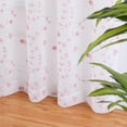 thumbnail image 6 of Haperlare 52" W x 63" L Semi Sheer Curtains Leaf Embroidered Grommet Voile Drapes for Living Room Bedroom Window Treatments, Pink, 2 Panels, 6 of 6