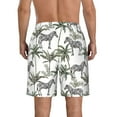 thumbnail image 3 of Yiaed Palm Trees Zebra Print Men's Swim Trunks with Lining Quick Dry Sports Shorts Beach Shorts Boardshorts-Medium, 3 of 5