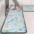 thumbnail image 2 of Kitchen Rugs Sets Of 2,Lightblue Daisy Flower Small Flowers Pattern Anti Fatigue Kitchen Mat Rugs Non Slip Washable,Decorative Kitchen Floor Mats for Kitchen,Sink,Laundry,17"x47"+17"x47", 2 of 5