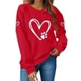 thumbnail image 2 of yillto Women Valentine's Day Sweatshirt Crewneck Heart Graphic Long Sleeve Fashion Trendy Outfits Tops, 2 of 6