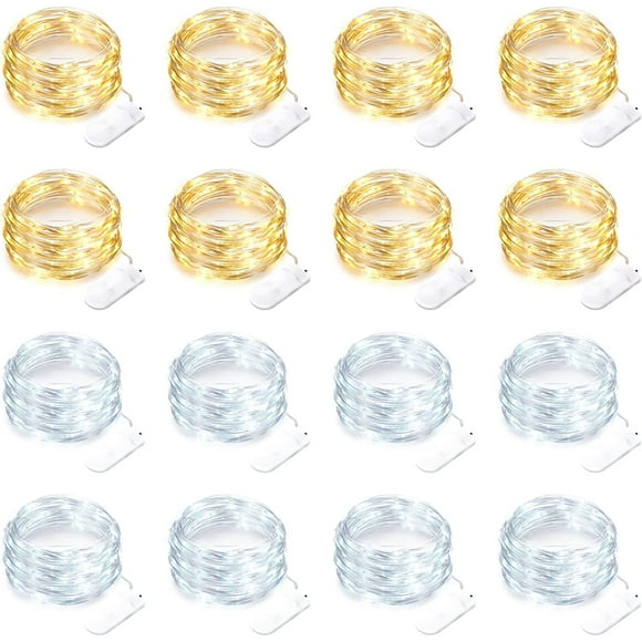 Juego de 16 luces LED Fairy Lights Yiaht, 10 pies, 30 unidades, resistentes al agua