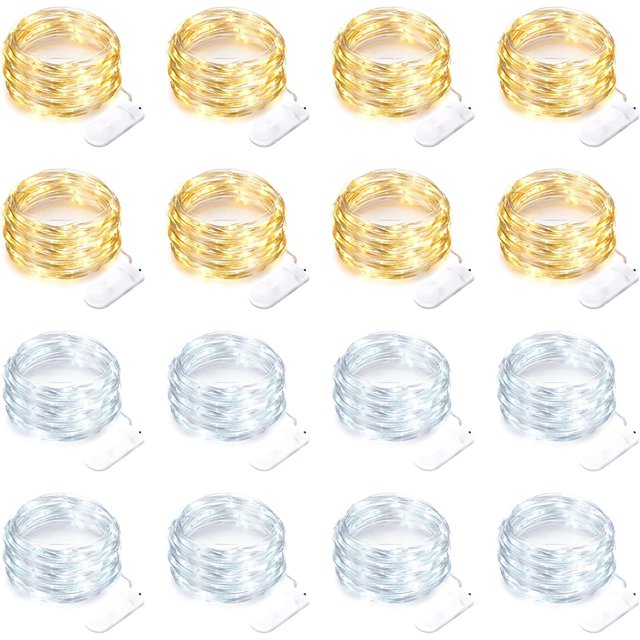 Juego de 16 luces LED Fairy Lights Yiaht, 10 pies, 30 unidades, resistentes al agua