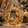 thumbnail image 7 of Feledorashia Lighted Christmas Ornament, Scripture Keepsake Ornament, Hanging Decor for Christmas Tree and Memorial Display, Clear Acrylic Globe with Printed Scene Hanging Cap and Soft Light, 7 of 7