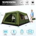 thumbnail image 6 of COBIZI 6-8-10 Person Family Camping Tents with Easy Setup & 2 Room Design, 10x14FT Heavy Duty Waterproof & UV Protection Tent with Removable Rainfly, Wind Ropes and Stakes, Green, 6 of 10