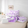 thumbnail image 6 of jejeloiu Ribbon Bowtie Print 7-Piece Bedding Comforter Set,White Purple King Bedding Sets For Kids Reversible, 6 of 8