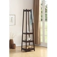 thumbnail image 5 of Lisonu 72" Tall Coat Rack, Wood Hall Tree with 3-Tier Storage Shelves and Hooks, Entryway Organizer Stand, Espresso Finish, 5 of 6