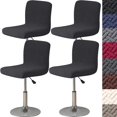 thumbnail image 1 of HFCNMY Bar Stool Covers with Backs,4 Pack Stretch Bar Stool Chair Covers,Jacquard Bar Stool Covers,Washable Bar Chair Covers Swivel Barstool Covers Slipcovers with Back Black, 1 of 4