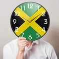 thumbnail image 4 of GZHJMY Fashion Jamaican Flag Round Wall Clock, 9.5 Inch Silent Battery Operated Quartz Analog Quiet Desk Clock for Home,Office,School, 4 of 7