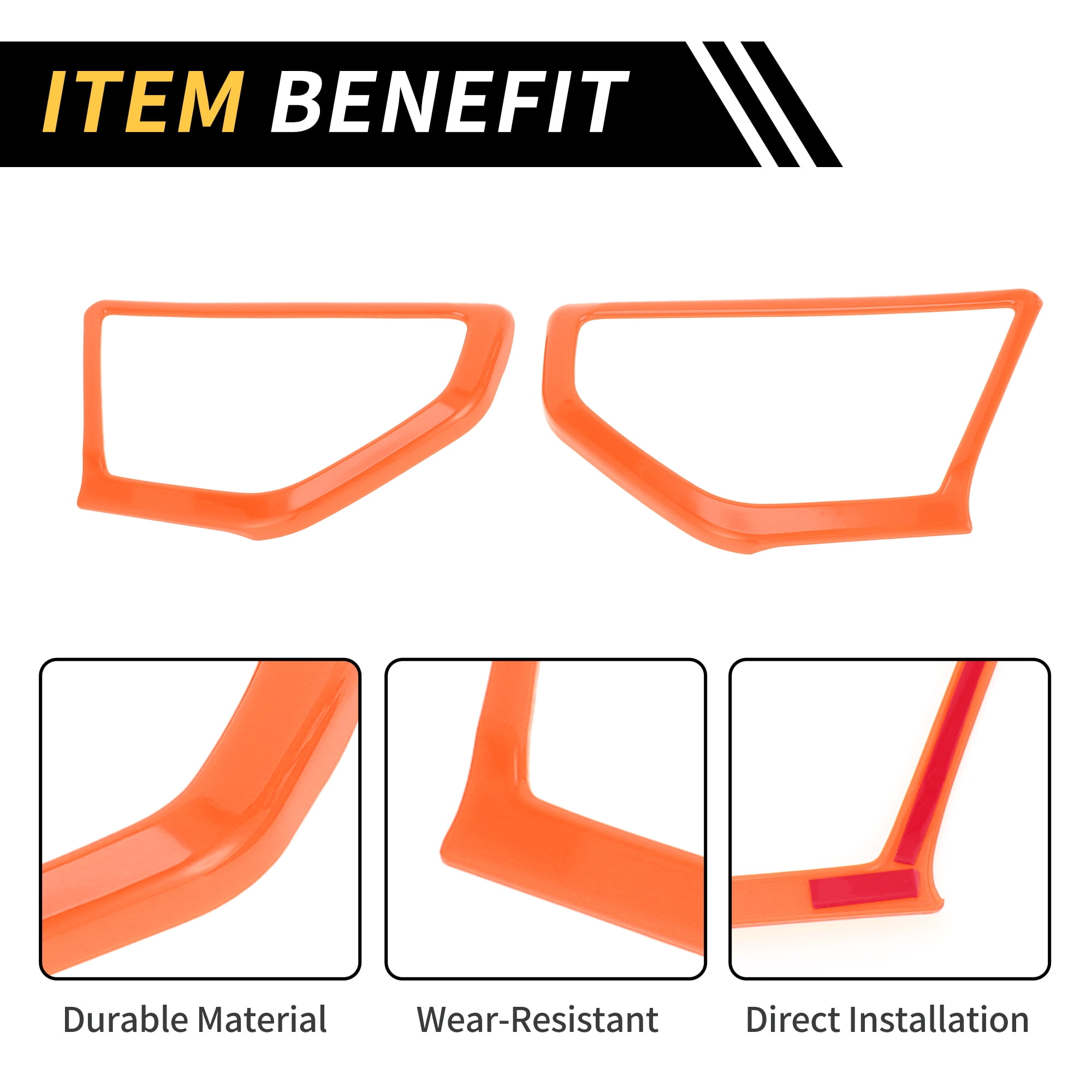 Unique Bargains 1 Pair A Pillar Speaker Cover Trim for Jeep Wrangler JL JLU 18-24 Window A Pillar Front Speaker Cover Stereo Audio Frame Trims ABS Orange