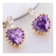 thumbnail image 2 of Boucles d'Oreilles Zircon Autrichien en Or 18K Glavanisation Violet, 2 of 3