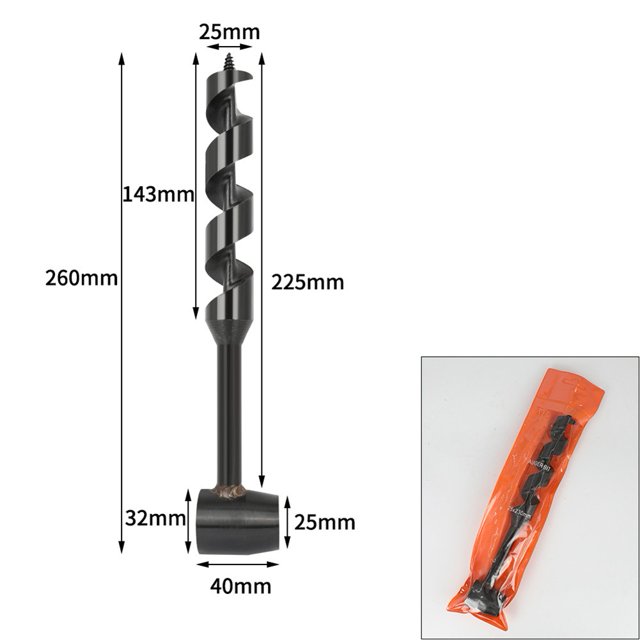 Four-Blade Woodworking Auger Bit Extended Hand Drill for Outdoor Activities 25-230mm