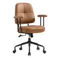thumbnail image 2 of Homhum Mid Century Modern Fabric Office Chair, Adjustable Desk Chair for Home Office, Brown, 2 of 8