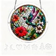 thumbnail image 6 of Vibrant Hummingbird Acrylic Suncatcher Puzzle, DIY Floral Bird Window Hanging Ornament, Translucent Shatterproof Rainbow Maker for Home Garden Decor, Bird Enthusiast Gift, 6 of 8