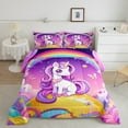 thumbnail image 2 of Erosebridal Cute Unicorn Bedding Full Comforter Set , Stars Reversible, 3-Piece, 2 of 6