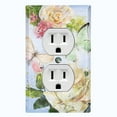 thumbnail image 2 of Metal Light Switch Plate Outlet Cover Flower White Rose Blue ROS009, 2 of 24