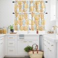 thumbnail image 2 of Yellow Coral Gradient Summer Beach Curtain Tier and Valance Set 3 Piece, Nautical Coastal Ocean Life 3-inch Rod Pocket Window Tier Curtains Valance for Kitchen Living Room, 2 of 9