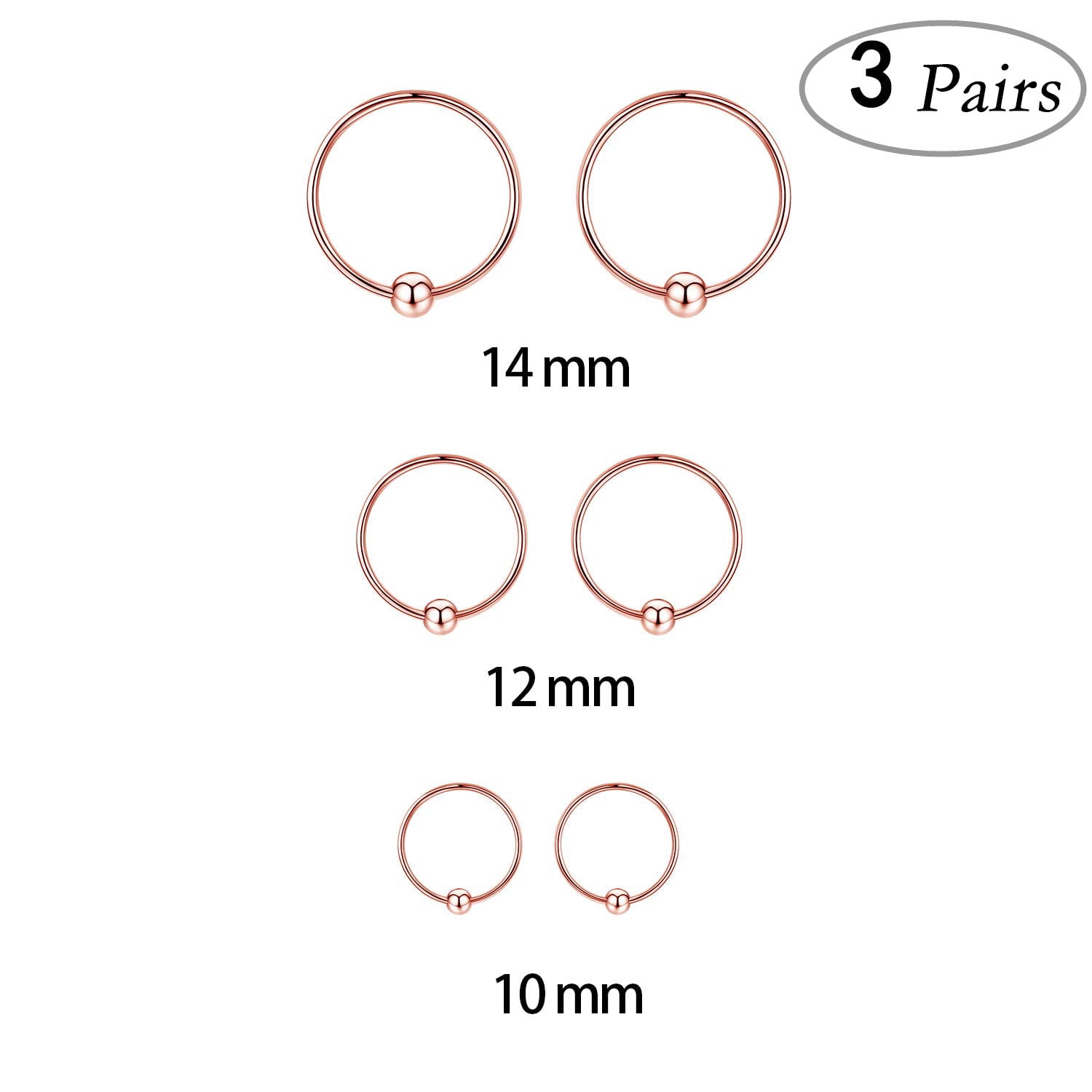 Coachuhhar Small Hoop Earrings Set 925 Sterling Silver Cartilage Earrings Hypoallergenic Mini Tiny Small Hoops Earrings Piercing Helix Endless Ball Bead Nose Ring Sleeper Earrings for Women