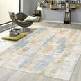 thumbnail image 3 of Pasargad Home Mirage 4' x 6' Hand-Loomed Bamboo Silk Blue/Gold Rug - All Ages, Indoors, 3 of 6
