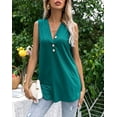 thumbnail image 5 of Richie House Women's Sleeveless Button-Front Top Ribbed Knit Long Summer Shirt RHW2889, 5 of 7