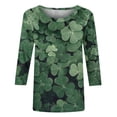 thumbnail image 5 of VALMASS 3/4 Sleeve St Patrick's Day Shirts Women Plus Size Crew Neck Graphic Tops Casual Loose T-Shirts (M, Black), 5 of 5