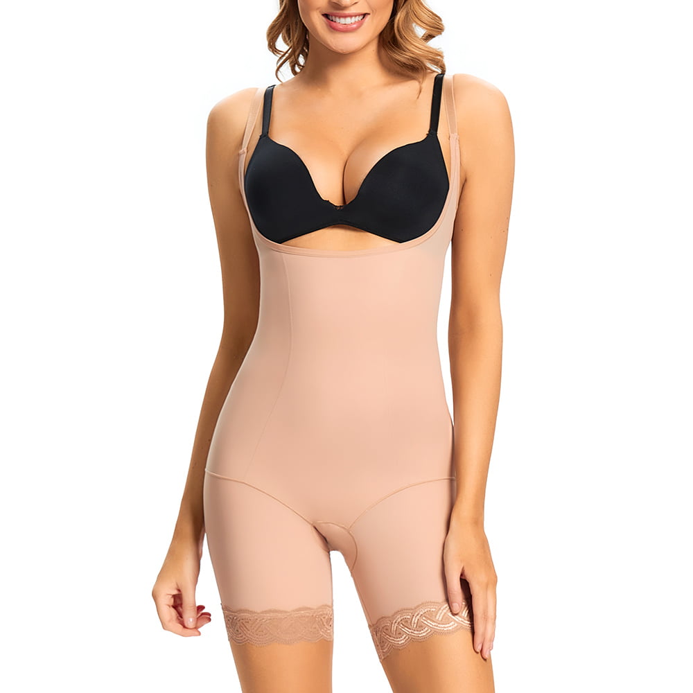 Joyshaper Tummy Control Bodysuit Shapewear Open Bust Full Body Shaper Slimming Body Seamless Underwear 
