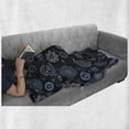 thumbnail image 6 of Dark Blue Soft Flannel Fleece Throw Blanket, Eastern Style Snowflakes Mandala Lace Circle Fashion on Dark Background, Cozy Plush for Indoor and Outdoor Use, 60" x 80", Multicolor, by Ambesonne, 6 of 6