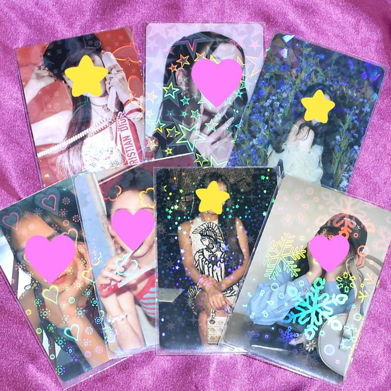lucky star card sleeves Amazon.com: 200 Pcs Kpop Photocard Sleeves - Laser Flashing Holographic Card  Sleeves with Glass Gemstone & Heart Star Designs for Mini Polaroid Trading  Card Protection main image 0